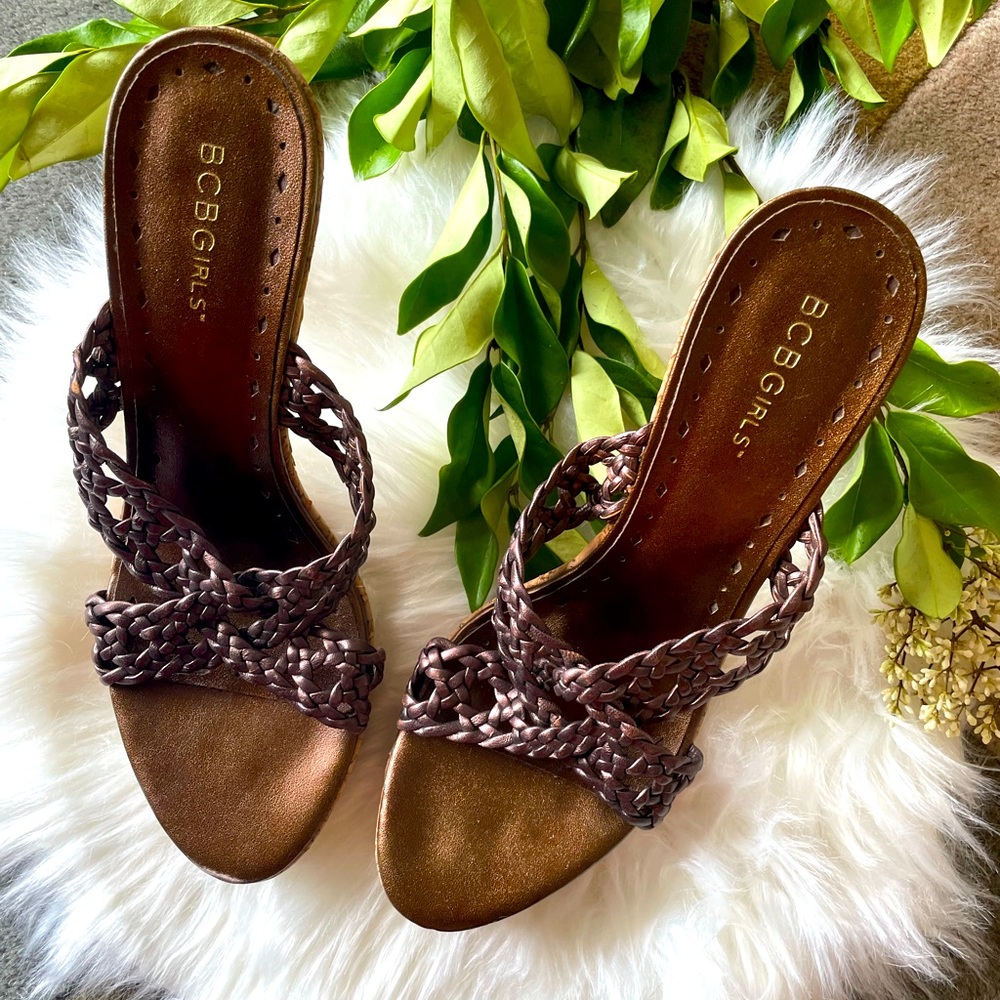 BCBG - Cork Brown / Copper Platform Heel - Size 8